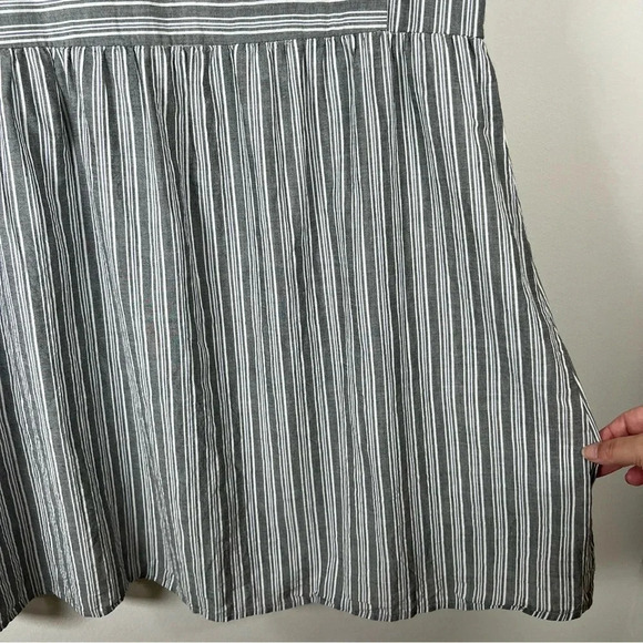 Altar'd State Women's Striped Mini Dress Gray Zip Cotton Short Sleeve Zip Medium - Picture 8 of 12
